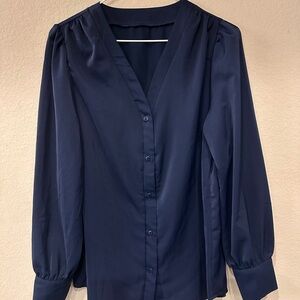 Elegant Navy Blue Women's Top